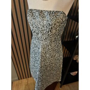 THE LIMITED Women's Silver Gray Brocade Bubble Strapless Dress Size 6 nye dress